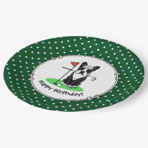 Golf Boston Terrier (zwarte hond) Cute Dog Papieren Bordje