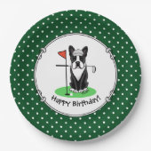 Golf Boston Terrier (zwarte hond) Cute Dog Papieren Bordje (Voorkant)
