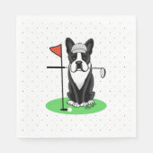 Golf Boston Terrier (zwarte hond) Cute Dog Servet (Voorkant)