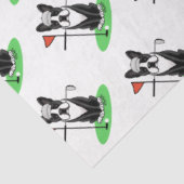 Golf Boston Terrier (zwarte hond) Cute Dog Tissuepapier (Detail)