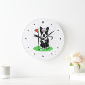 Golf Boston Terrier (zwarte hond) Grote Klok (Huis)