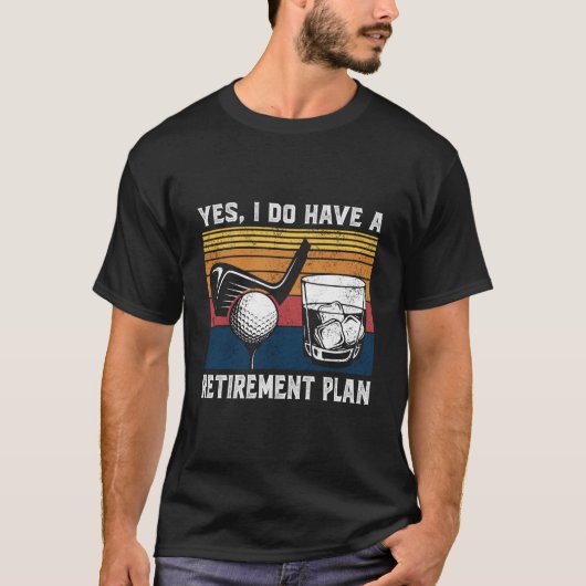 Golf Bourbon Grappig pensioenplan met pensioen T-shirt (Voorkant)