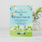 Golf Boy 5th Birthday Par-Tee   Kaart (Staand voorkant)
