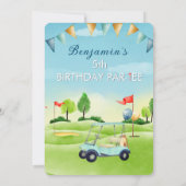 Golf Boy 5th Birthday Par-Tee   Kaart (Achterkant)