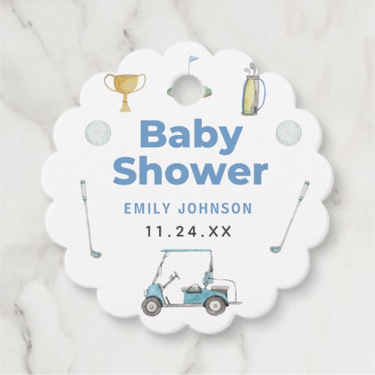 Golf Boy Baby shower Bedankjes Labels (Voorkant)