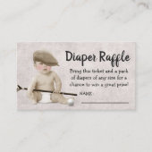  Golf Boy Baby shower Diaper Raffle Informatiekaartje (Voorkant)