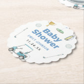 Golf Boy Baby shower Kartonnen Onderzetters (Gekanteld)