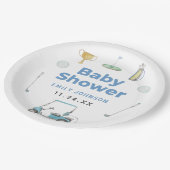 Golf Boy Baby shower Papieren Bordje (Gekanteld)