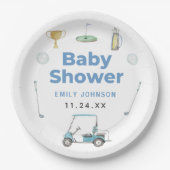 Golf Boy Baby shower Papieren Bordje (Voorkant)
