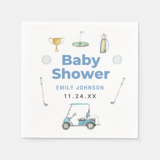 Golf Boy Baby shower Servet (Voorkant)