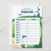 Golf Boy Birthday Par-T-shirt 9 Holes Card Scoreca Kaart (Voorkant)