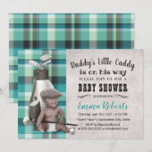 Golf Boy Future Golfer Caddy Black Baby shower Kaart (Voorkant / Achterkant)