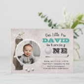 Golf Boy Future Golfer Cute Foto 1e verjaardag Kaart (Staand voorkant)