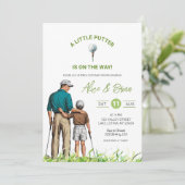 Golf Boy Little Putter is on the way Baby Shower  Kaart (Staand voorkant)