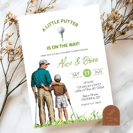 Golf Boy Little Putter is onderweg Baby Shower  Kaart