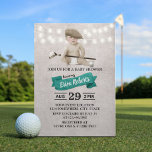 Golf Boy Sport Theme Baby shower Kaart<br><div class="desc">Golf Boy Sport Theme Baby shower Blauwgroen Gingham Uitnodigingen.</div>