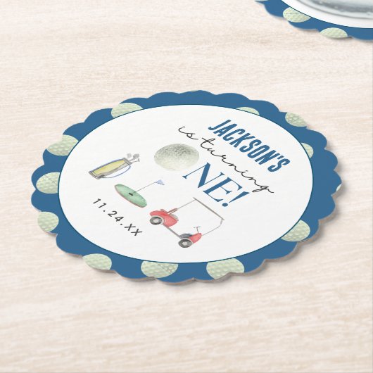 Golf Boy Verjaardag Kartonnen Onderzetters (Gekanteld)