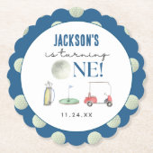 Golf Boy Verjaardag Kartonnen Onderzetters (Voorkant)