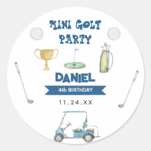 Golf Boy Verjaardagsfeest Ronde Sticker