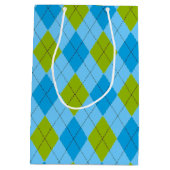 Golf Boy Verjaardagsfeestje Argyle Medium Cadeauzakje (Achterkant)