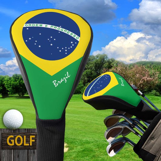 Golf Brazilië en Braziliaanse vlag/Golf Clubs Hoes Golfheadcover