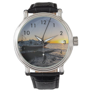 Golf Breeze Zeilboot en Jetty Sunset Wrist Watch Horloge