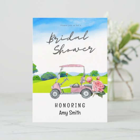 Golf Bridal Douche uitnodiging voor golfer (Staand voorkant)