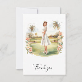 Golf bridal shower Flat Thank You Card Bedankkaart