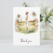 Golf bridal shower Flat Thank You Card Bedankkaart (Staand voorkant)
