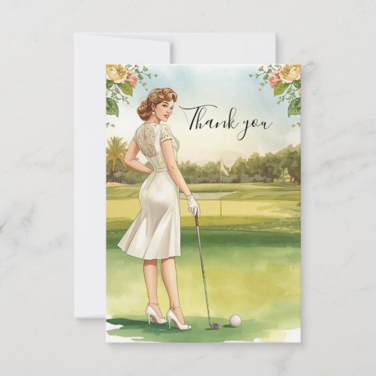 Golf Bridal Shower Thank You Card Bedankkaart (Voorkant)