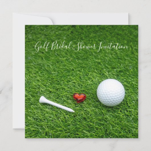 Golf Bridal Shower Uitnodiging met bal en liefde (Voorkant)