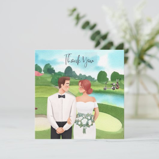 Golf Bride en Groom bruiloft in golfbaan (Staand voorkant)