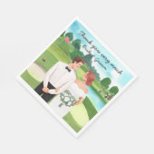 Golf Bride en Groom Golfer bruiloft op golfbaan Servet (Hoek)