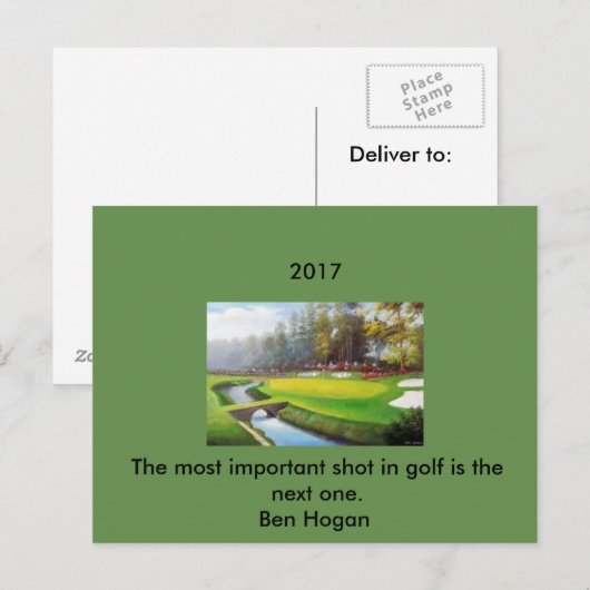 Golf-Briefkaart met een Ben Hogan-citaat Briefkaart (Voorkant / Achterkant)