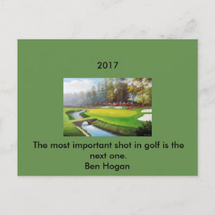 Golf-Briefkaart met een Ben Hogan-citaat Briefkaart