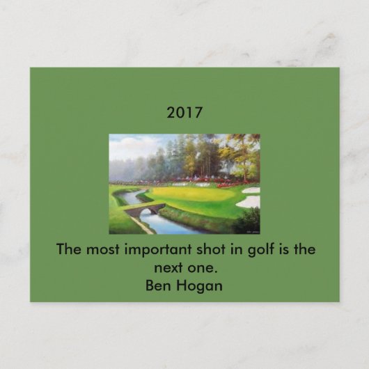 Golf-Briefkaart met een Ben Hogan-citaat Briefkaart (Voorkant)
