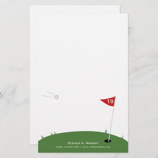Golf Briefpapier (Voorkant / Achterkant)