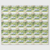 Golf bruid bruidegom golfbal op groen gras cadeaupapier (Vlak)