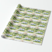 Golf bruid bruidegom golfbal op groen gras cadeaupapier (Uitgerold)