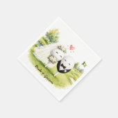 Golf bruid bruidegom golfbal tee met liefde servet (Hoek)