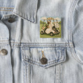 Golf Bruid na Feest Vierkante Button 5,1 Cm (In situ)