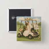 Golf Bruid na Feest Vierkante Button 5,1 Cm (Voorkant /achterkant)