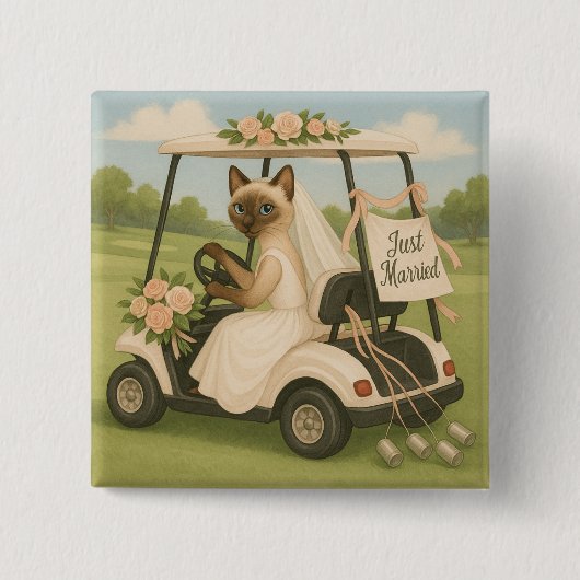 Golf Bruid na Feest Vierkante Button 5,1 Cm (Voorkant)