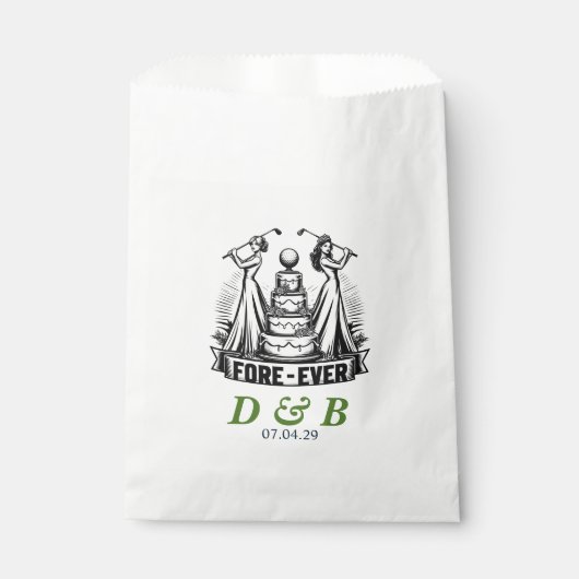 Golf bruiden bruiloft bedankzakje (Voorkant)