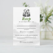 Golf bruiden bruiloft RSVP kaartje (Staand voorkant)