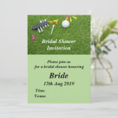 Golf Bruids Douche Uitnodiging met golfbal (Staand voorkant)