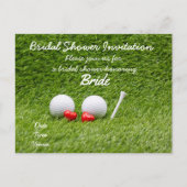 Golf bruids douche uitnodiging met twee golfballen (Voorkant)
