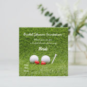 Golf bruids douche uitnodiging met twee golfballen (Staand voorkant)