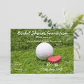 Golf Bruids Douche Uitnodiging voor golfer party (Staand voorkant)