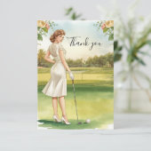 Golf Bruidsfeest Dankkaart Bedankkaart (Staand voorkant)